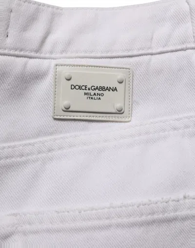 Dolce & Gabbana Wide-leg Cotton Stretch Jeans In White