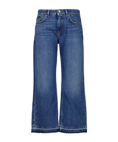 Dolce & Gabbana Dolce  Gabbana Wide-leg Mid-rise Jeans In Blue