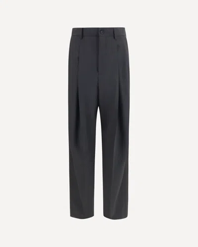 Dolce & Gabbana Wide-leg Tailored Wool Blend Trousers In Black