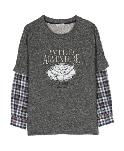 Dolce & Gabbana Wild Adventure Shirt-sleeved Jumper In Black