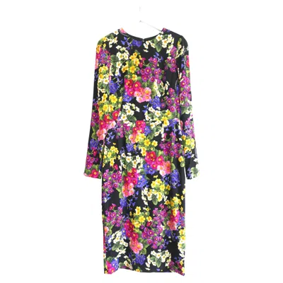 Pre-owned Dolce & Gabbana Wild Rose Print Sheath Dress, It40/uk8, Circa 2010 In Red