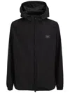 Dolce & Gabbana Windproof Jacket With Logo On Chest  In Black