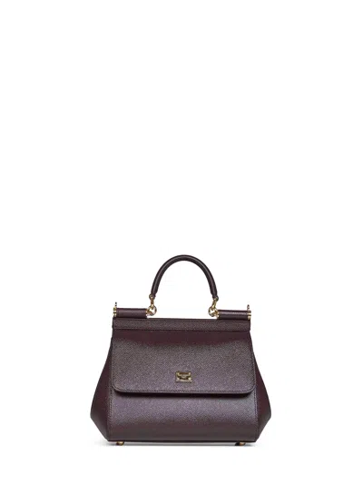 Dolce & Gabbana Wine Must Small Sicily Handbag In Brown