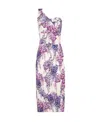 Dolce & Gabbana Wisteria-print One-shoulder Midi Dress In Purple