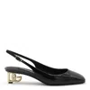 Dolce & Gabbana Black Décolleté With Dg Logo On The Heel