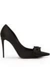 Dolce & Gabbana Satin Pumps With Metal Detail And Bow