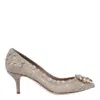 Dolce & Gabbana Bellucci Lace Pumps In Beige