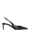Dolce & Gabbana Tortoiseshell-print Patent Leather Slingbacks In Black