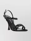 Dolce & Gabbana Sandals H-heel Rayon Leather In Black