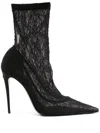 Dolce & Gabbana Lace Ankle Boot In Black