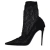 Dolce & Gabbana Lace Ankle Boot In Nero Scuri