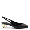 Dolce & Gabbana Leather Slingback Pumps With Logo