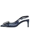 Dolce & Gabbana Distressed Denim Pointed-toe Pumps In Denim