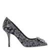 Dolce & Gabbana Bellucci 90 Taormina Lace Pumps With Crystal Detail In Grey