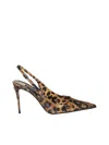 Dolce & Gabbana Luxurious Leopard Printed Slingback Pumps For Women In Multicolor