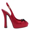 Dolce & Gabbana Satin Pumps With Platform Sole And Bow Detail In Red