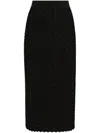 Dolce & Gabbana Logo-plaque Midi Skirt In Black