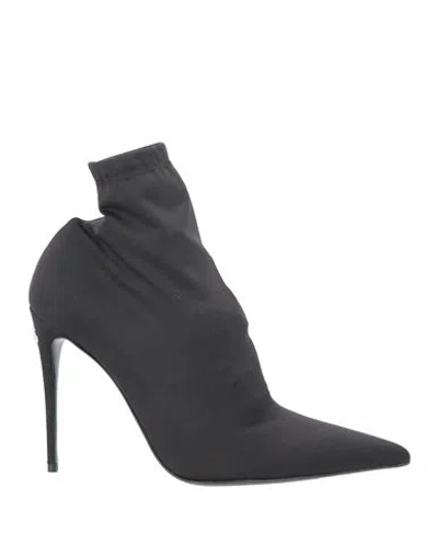 Dolce & Gabbana Woman Ankle Boots Black Size 5 Viscose, Polyamide, Elastane
