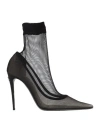 Dolce & Gabbana Black Nylon Stretch Mesh Sock Boots Shoes In Black