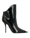 Dolce & Gabbana Woman Ankle Boots Black Size 7.5 Calfskin, Polyurethane, Polyester, Cotton In Black