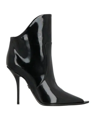 Dolce & Gabbana Woman Ankle Boots Black Size 7.5 Calfskin, Polyurethane, Polyester, Cotton