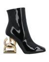 Dolce & Gabbana Black Jackie Leather Mid Calf Boots Shoes In Black