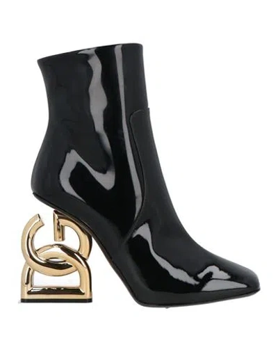 Dolce & Gabbana Black Jackie Leather Mid Calf Boots Shoes