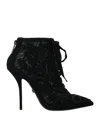 Dolce & Gabbana Black Polyester Boot In Black