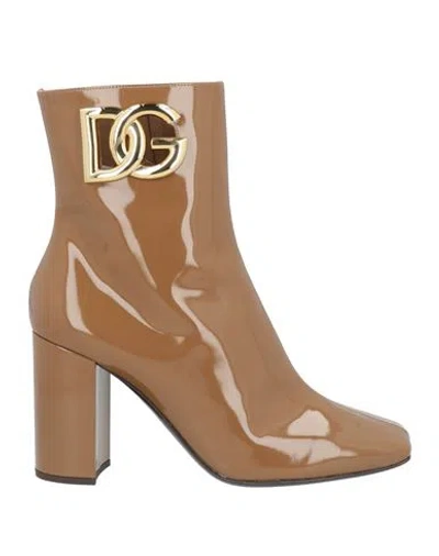 Dolce & Gabbana Woman Ankle Boots Brown Size 7.5 Leather