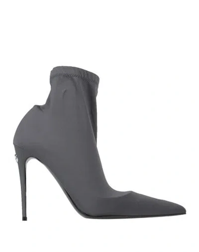 Dolce & Gabbana Woman Ankle Boots Grey Size 6.5 Textile Fibers