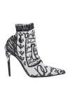 Dolce & Gabbana Women's Graffiti-print Jersey Ankle Boots In White
