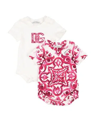 Dolce & Gabbana Woman Baby Accessories Set White Size 0 Cotton, Elastane In Gray