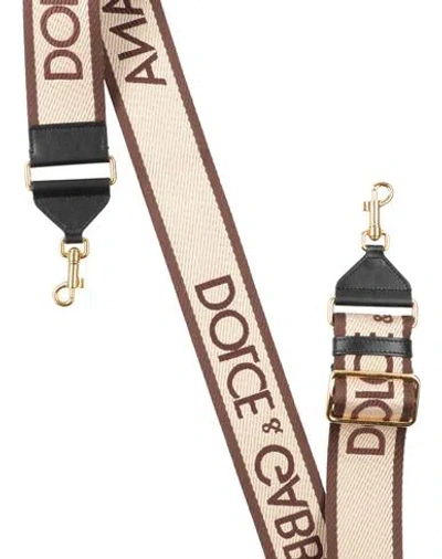 Dolce & Gabbana Woman Bag Strap Beige Size - Leather, Textile Fibers In Sand