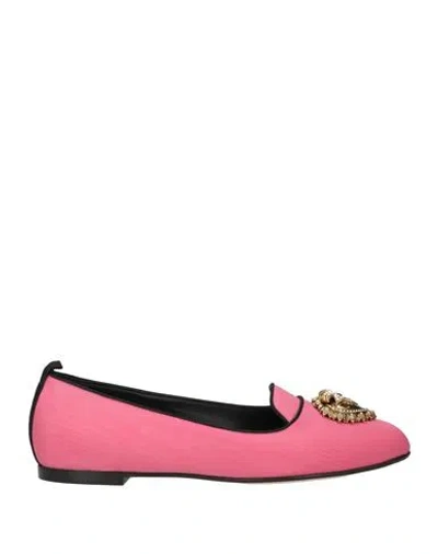 Dolce & Gabbana Pink Velvet Slip On Loafers Flats Shoes