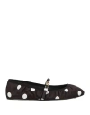 Dolce & Gabbana Odette Polka-dot Satin Ballet Flats In Black