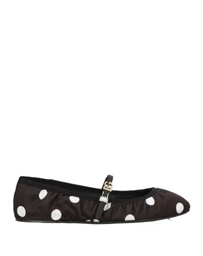 DOLCE & GABBANA DOLCE & GABBANA WOMAN BALLET FLATS BLACK SIZE 7.5 COTTON, VISCOSE