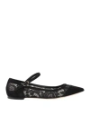 Dolce & Gabbana Black Taormina Lace Bellucci Flats Shoes In Black