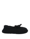 Dolce & Gabbana Black Slip On Ballerina Flats Wool Knit Shoes In Black