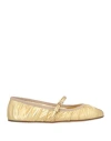Dolce & Gabbana Nappa Mordore Ballet Flats In Gold