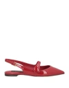 Dolce & Gabbana Woman Ballet Flats Red Size 7.5 Leather In Red