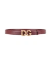 Dolce & Gabbana Woman Belt Burgundy Size 42 Calfskin In Red