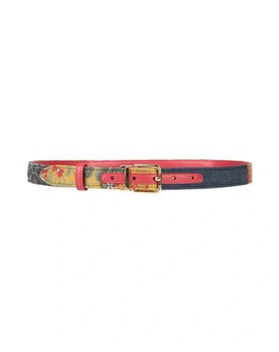 Dolce & Gabbana Woman Belt Camel Size 39.5 Textile Fibers In Multi