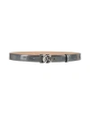 Dolce & Gabbana Woman Belt Charcoal Size 39.5 Leather In Grey