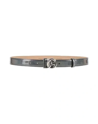 Dolce & Gabbana Woman Belt Charcoal Size 39.5 Leather In Grey