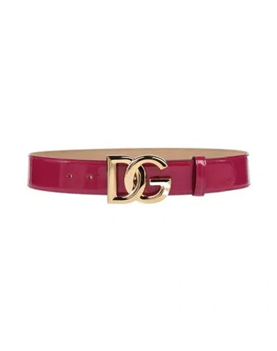 Dolce & Gabbana Woman Belt Magenta Size 32 Calfskin In Purple