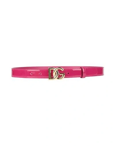 Dolce & Gabbana Woman Belt Magenta Size 38 Calfskin In Pink