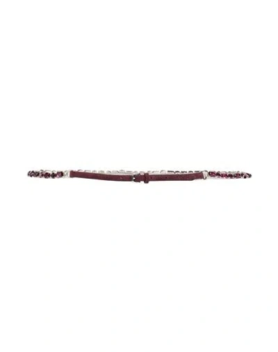Dolce & Gabbana Woman Belt Plum Size L Leather, Metal In Purple