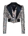 Dolce & Gabbana Woman Blazer Beige Size 4 Polyester, Viscose, Cotton, Metallic Fiber, Elastane In Beige