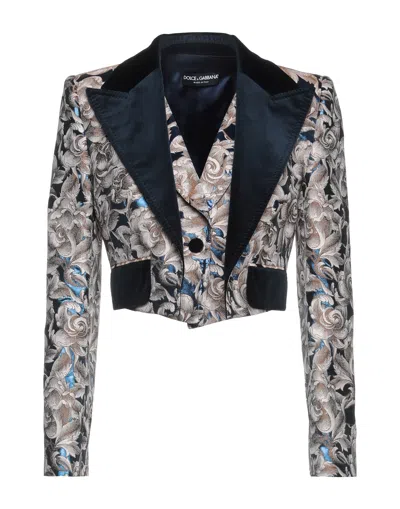 Dolce & Gabbana Woman Blazer Beige Size 4 Polyester, Viscose, Cotton, Metallic Fiber, Elastane