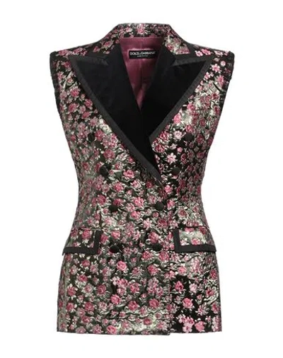 Dolce & Gabbana Woman Blazer Black Size 10 Acetate, Silk, Cotton, Polyamide, Metallic Polyester